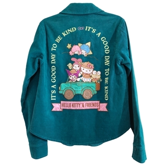 Boxlunch Tops - Sanrio Hello Kitty Friend Good Day Be Kind Overshirt Small Shirt Jacket Corduroy